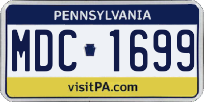PA license plate MDC1699