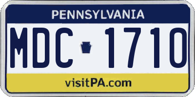 PA license plate MDC1710