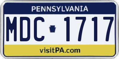 PA license plate MDC1717