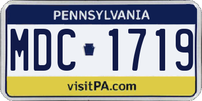 PA license plate MDC1719