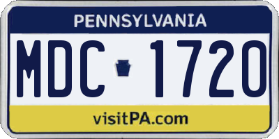 PA license plate MDC1720