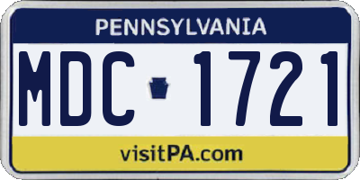 PA license plate MDC1721