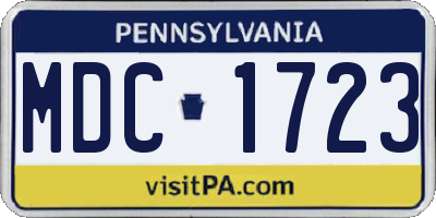PA license plate MDC1723