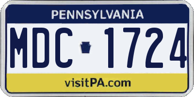 PA license plate MDC1724