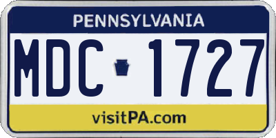 PA license plate MDC1727