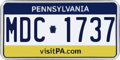 PA license plate MDC1737