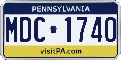 PA license plate MDC1740