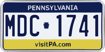 PA license plate MDC1741