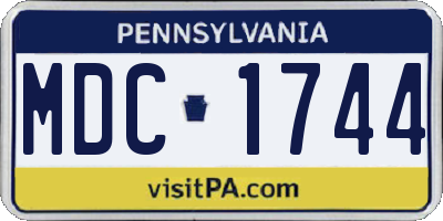 PA license plate MDC1744