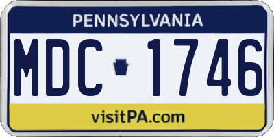 PA license plate MDC1746