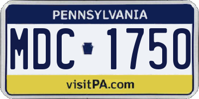 PA license plate MDC1750
