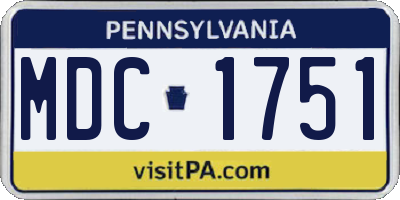 PA license plate MDC1751