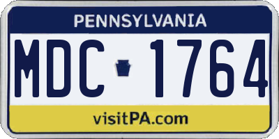 PA license plate MDC1764