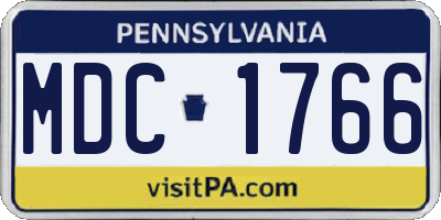 PA license plate MDC1766