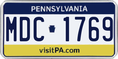 PA license plate MDC1769