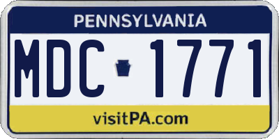 PA license plate MDC1771