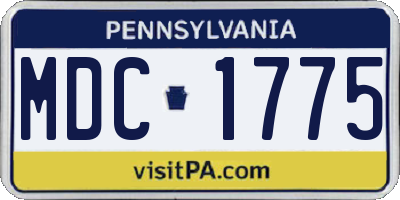 PA license plate MDC1775