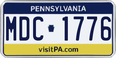 PA license plate MDC1776