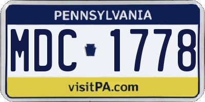 PA license plate MDC1778