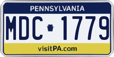 PA license plate MDC1779