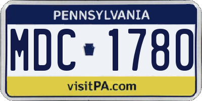 PA license plate MDC1780