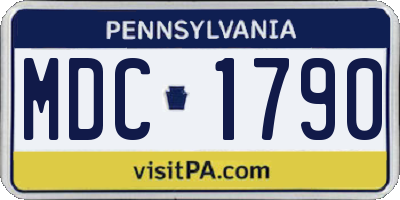 PA license plate MDC1790