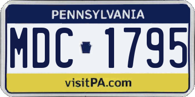 PA license plate MDC1795