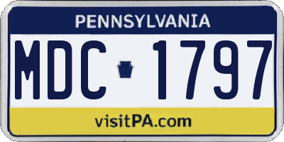 PA license plate MDC1797