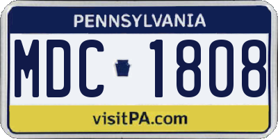 PA license plate MDC1808
