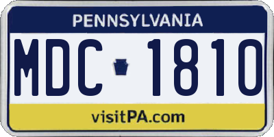 PA license plate MDC1810