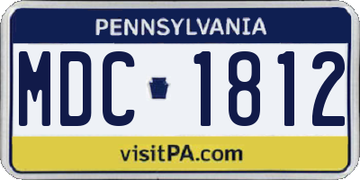 PA license plate MDC1812