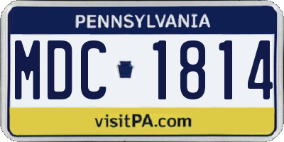 PA license plate MDC1814