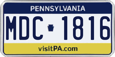 PA license plate MDC1816