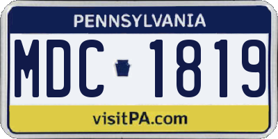 PA license plate MDC1819