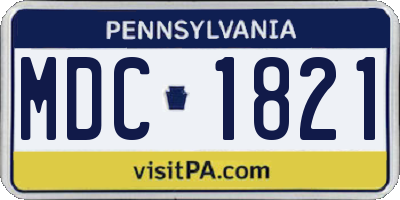 PA license plate MDC1821