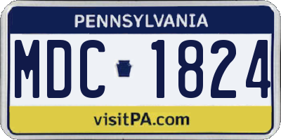 PA license plate MDC1824