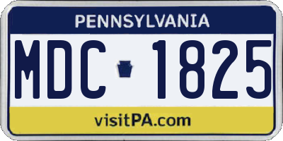 PA license plate MDC1825