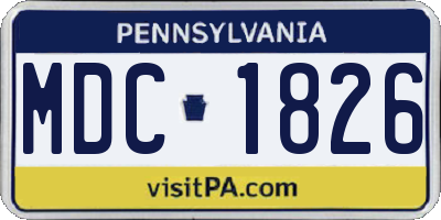 PA license plate MDC1826