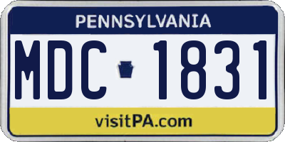 PA license plate MDC1831