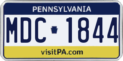 PA license plate MDC1844
