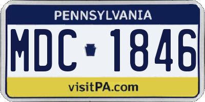 PA license plate MDC1846