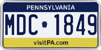 PA license plate MDC1849