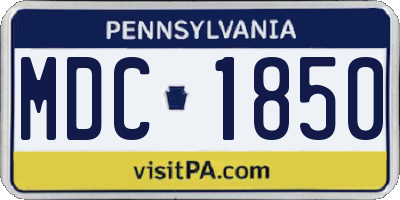 PA license plate MDC1850