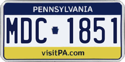 PA license plate MDC1851