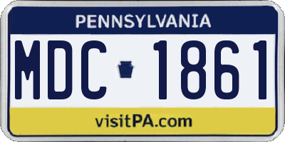 PA license plate MDC1861