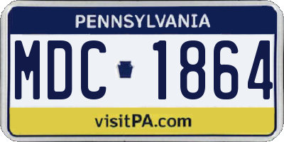PA license plate MDC1864