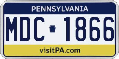 PA license plate MDC1866