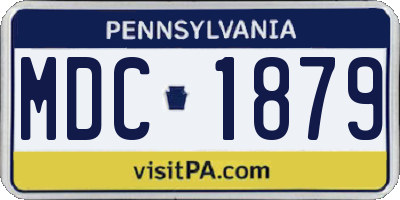 PA license plate MDC1879