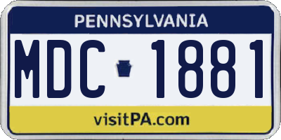 PA license plate MDC1881