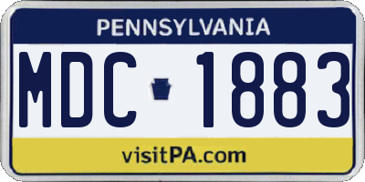 PA license plate MDC1883